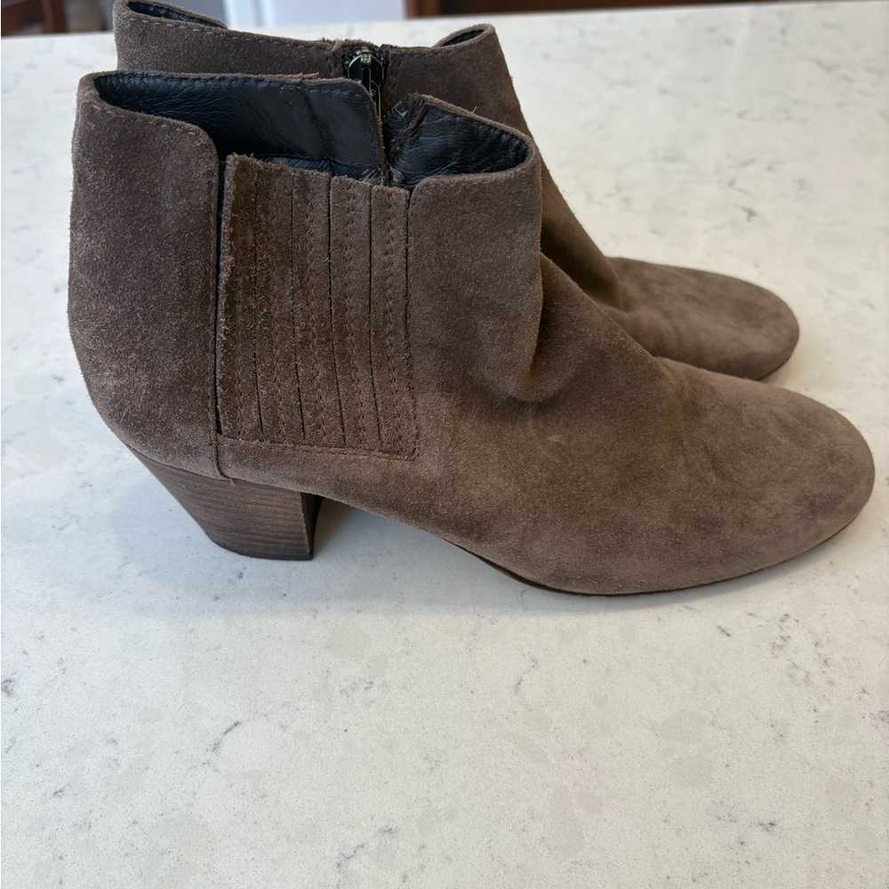 Aquatalia Taupe Suede Ankle Booties